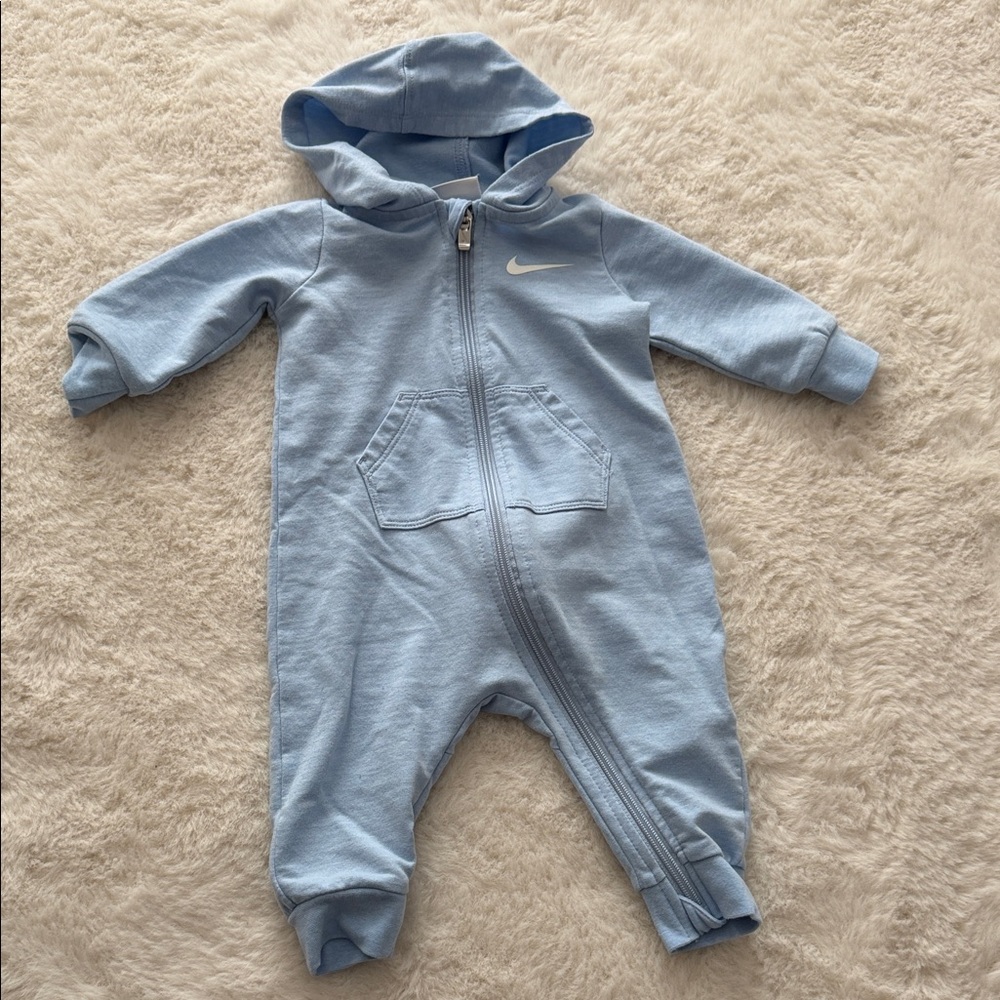 Nike Kids Light Blue Hooded Footie